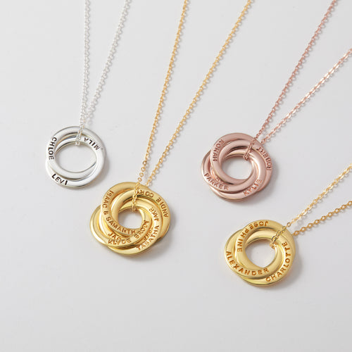 Family Russian Ring Necklace