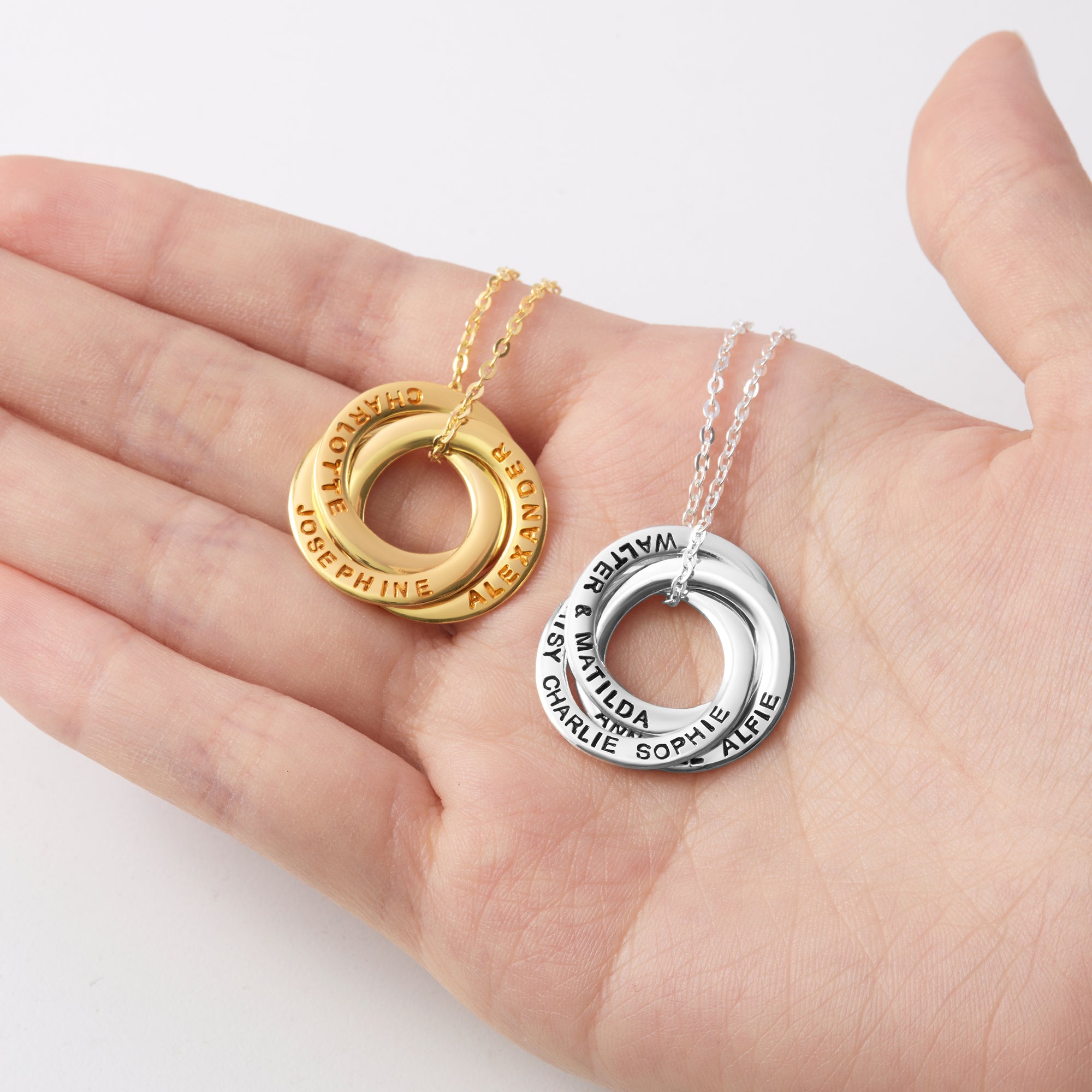 Family Russian Ring Necklace
