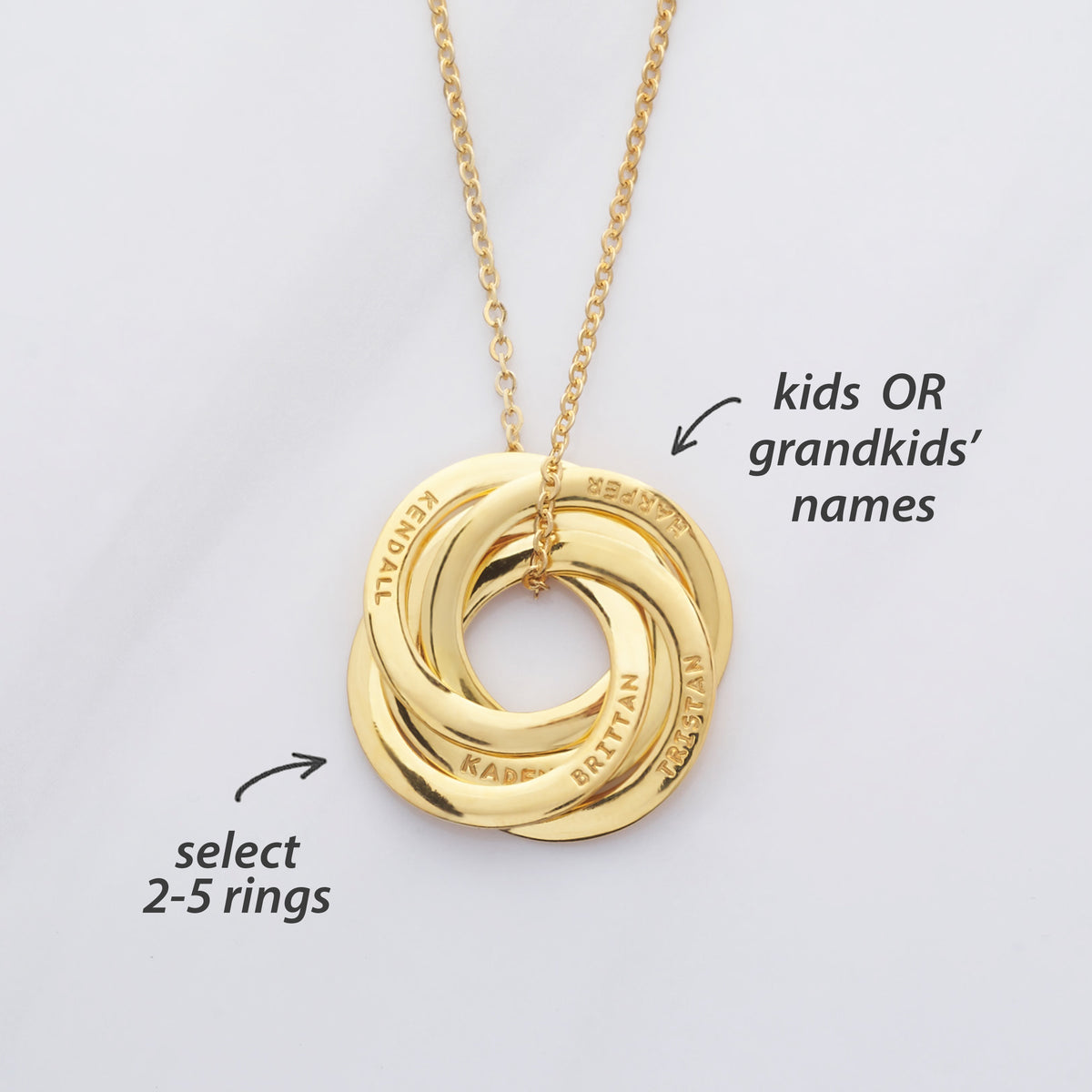 Family Russian Ring Necklace