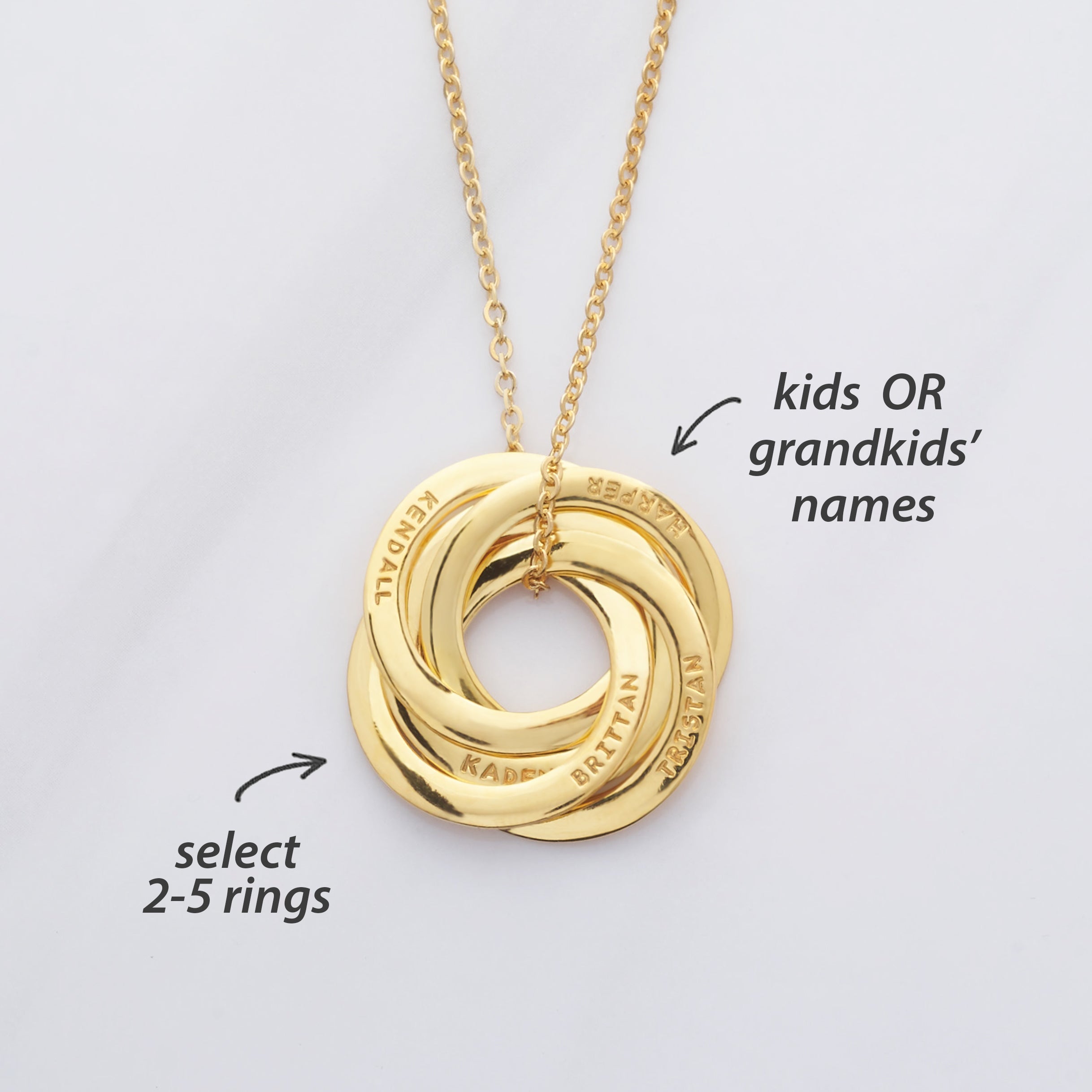 Family Russian Ring Necklace