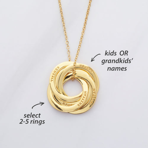 Family Russian Ring Necklace