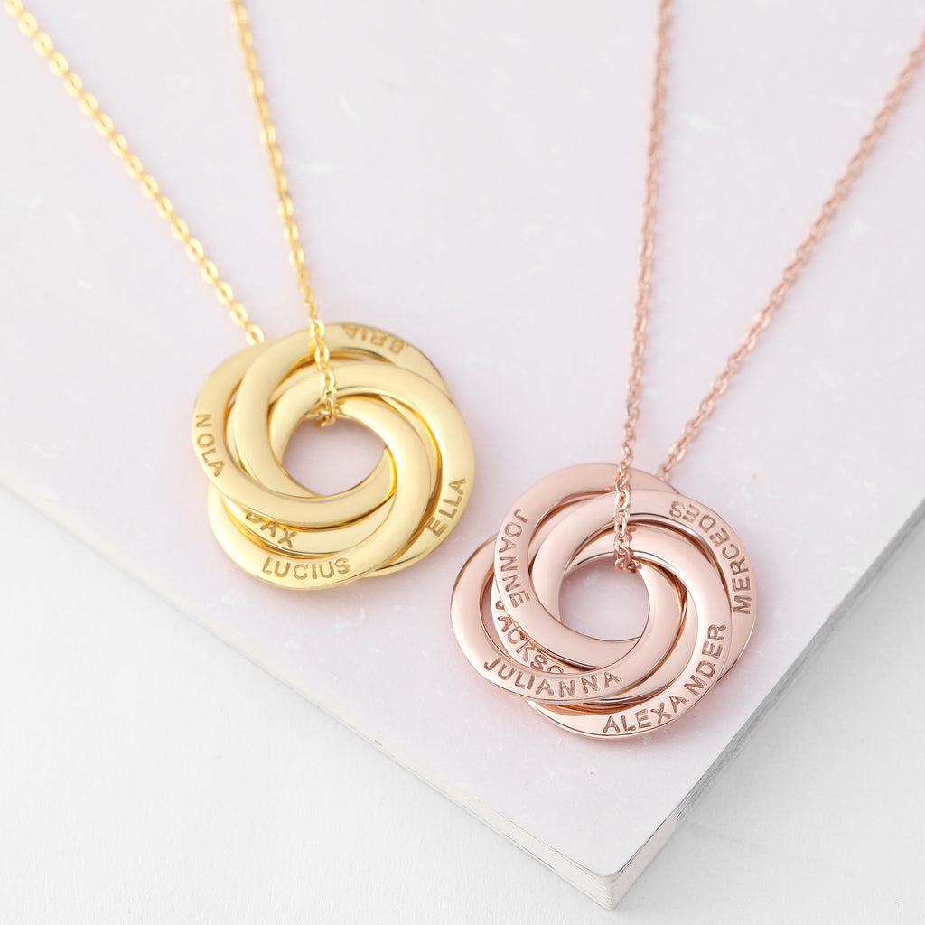 Family Russian Ring Necklace
