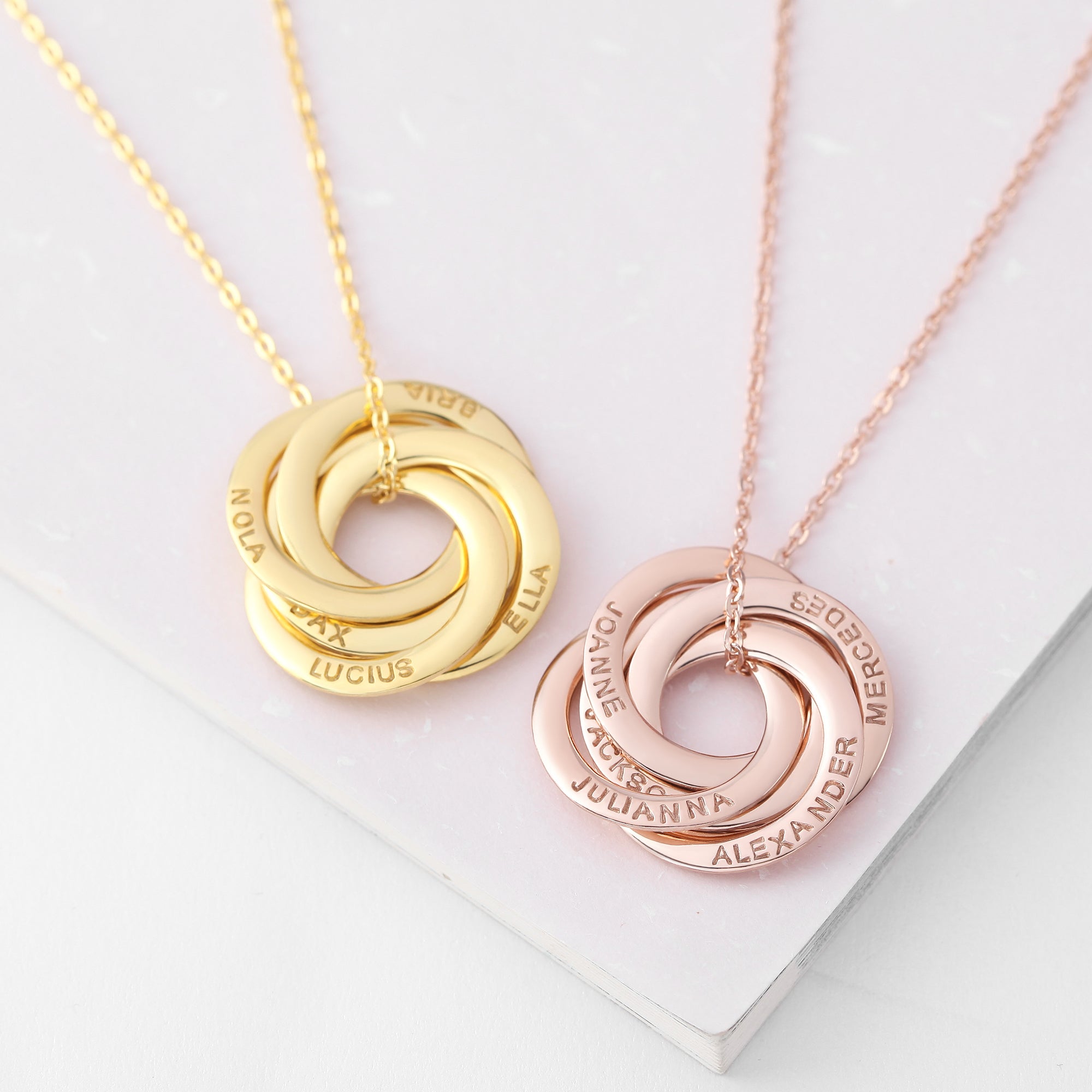 Family Russian Ring Necklace